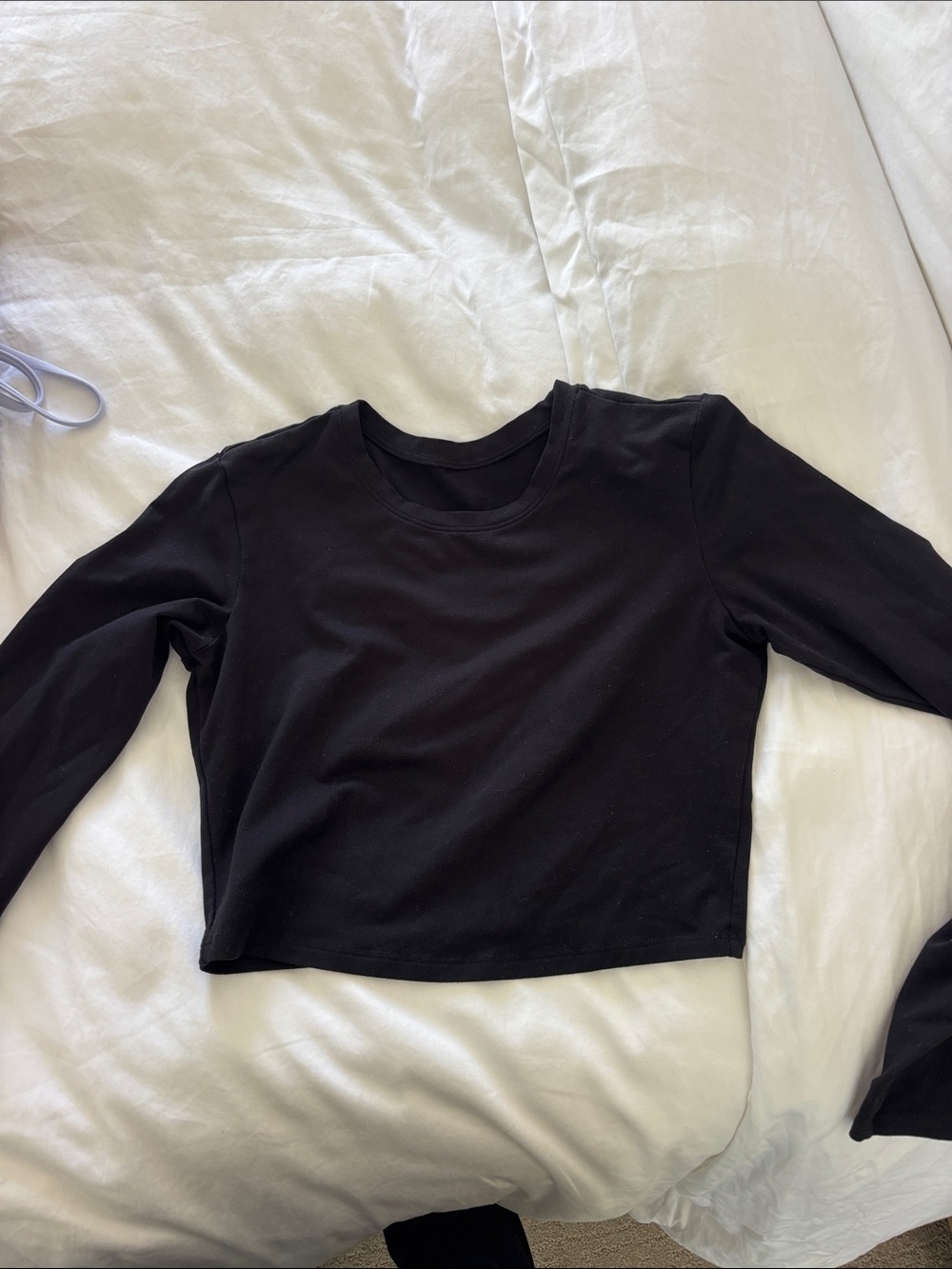 Alo Yoga Black Long Sleeve Crop Top Size XS